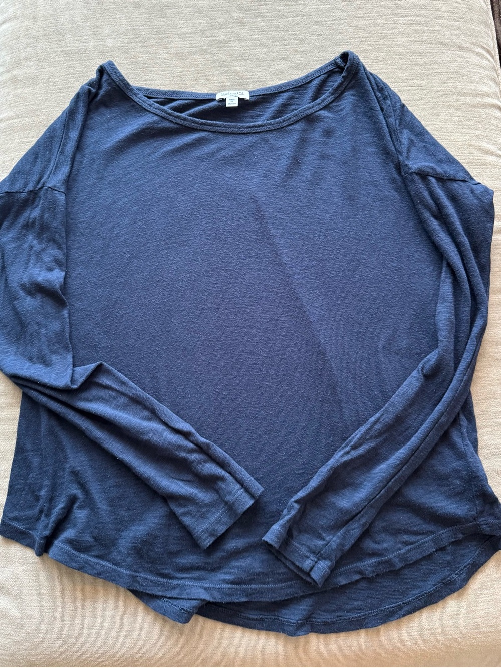Splendid Navy Long Sleeve Boatneck Tee